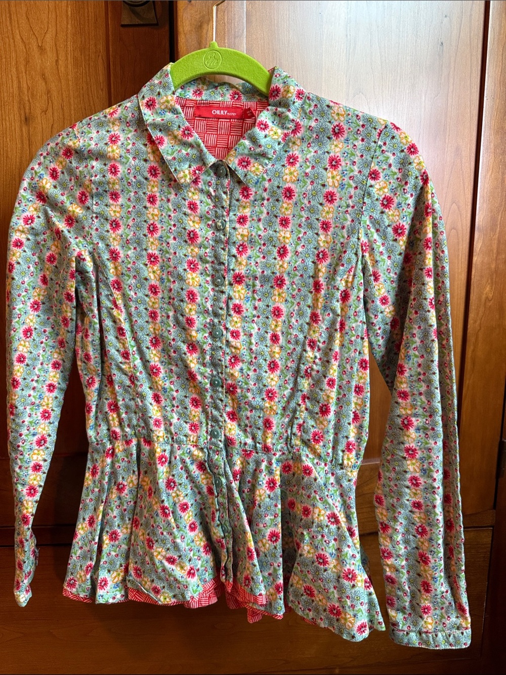 Oilily Floral-Print Jacket in Red, Green & Blue